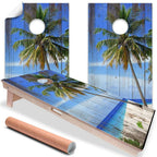 Sand and Blue Sky - Cornhole Board Wrap - Set of 2 Lone Star Art