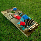 Blue Car - Cornhole Board Wrap - Set of 2 Lone Star Art