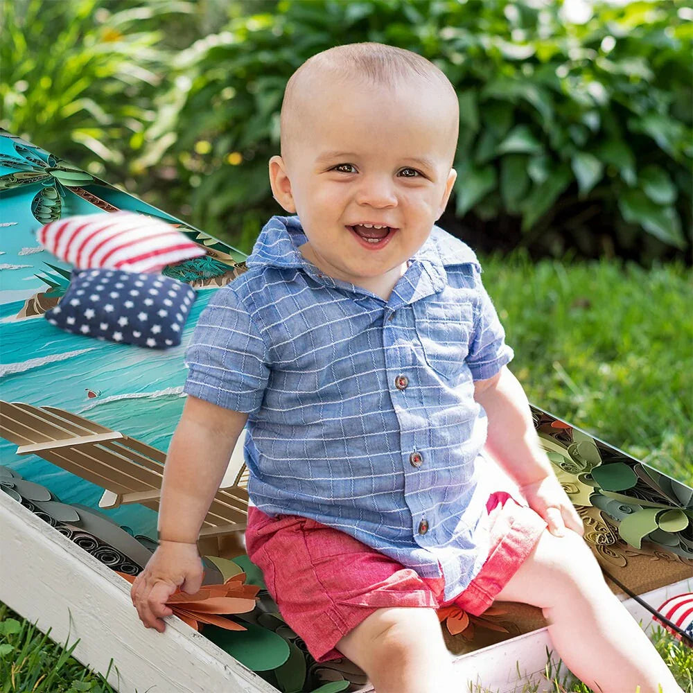 Beach Dreams - Cornhole Board Wrap - Set of 2 Lone Star Art