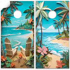 Beach Dreams - Cornhole Board Wrap - Set of 2 Lone Star Art