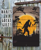 Big Foot in the Woods Peace Sign - Metal Sign Lone Star Art