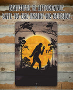 Big Foot in the Woods Peace Sign - Metal Sign Lone Star Art