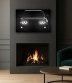 UV‑Printed Plexiglass Classic Sport Car Front Art with LED Halo Peony Atelier