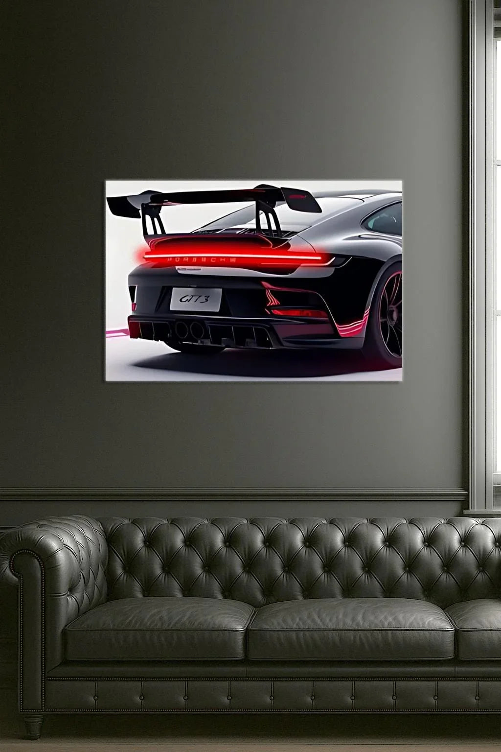 Acrylic UV‑Printed Rear Sport Car LED Art with Remote Control Peony Atelier