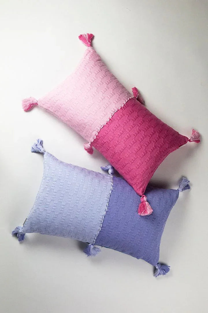 Antigua Pillow - Pink / Periwinkle Colorblocked Archive New York