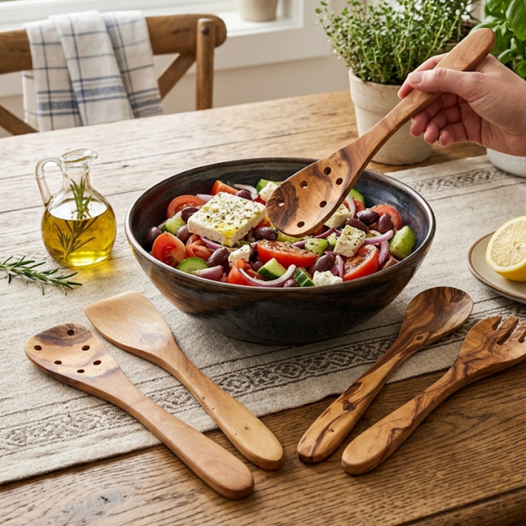Olive Wood Kitchen Servers Set -5 pcs
