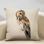 Watercolor Owl Print Cushion Cover House Of Avana