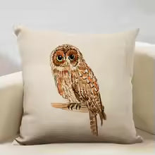 Watercolor Owl Print Cushion Cover House Of Avana