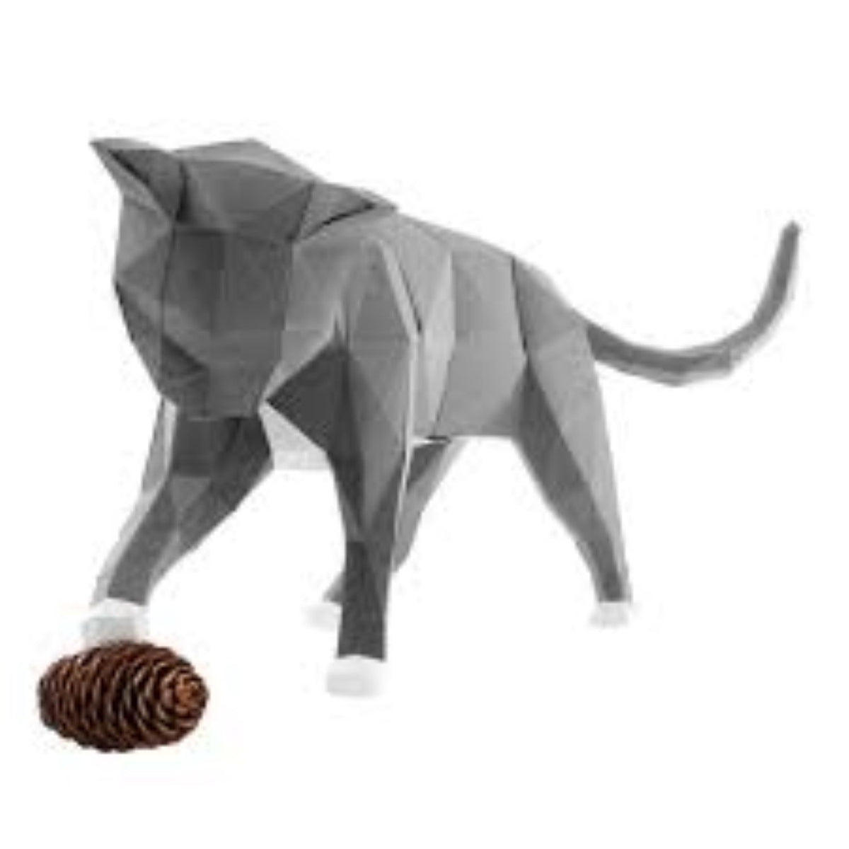Geometric 3D Cat Sculpture – Cardboard [[SKU:HOA-SCU-539]]