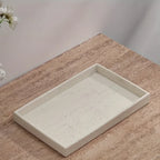 Imitation Stone Beige Bathroom Tray with Surface Pattern, Bathroom Organizer for Toiletries and Accessories, Toothbrush Holder, Shower Gel & Aroma Rack, Home Storage Tray Suitable for Household, Bathrooms, Hotels, and Restroo House Of Avana