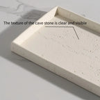 Imitation Stone Beige Bathroom Tray with Surface Pattern, Bathroom Organizer for Toiletries and Accessories, Toothbrush Holder, Shower Gel & Aroma Rack, Home Storage Tray Suitable for Household, Bathrooms, Hotels, and Restroo House Of Avana