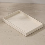 Imitation Stone Beige Bathroom Tray with Surface Pattern, Bathroom Organizer for Toiletries and Accessories, Toothbrush Holder, Shower Gel & Aroma Rack, Home Storage Tray Suitable for Household, Bathrooms, Hotels, and Restroo House Of Avana