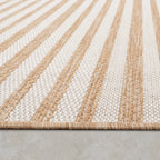 In- & Outdoor Rug Captera with Minimalistic Line Pattern in Nature Beige RugYourHome