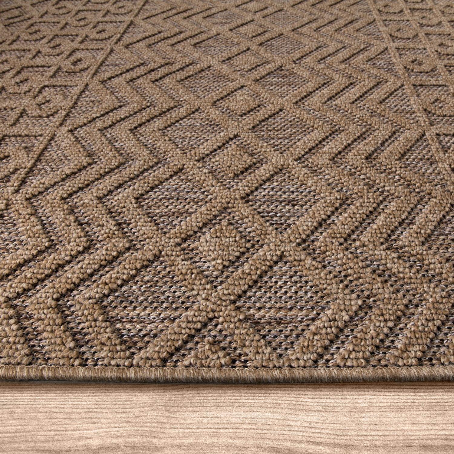 In- & Outdoor Rug Cologne with Bohemian Aztec Pattern in Beige RugYourHome