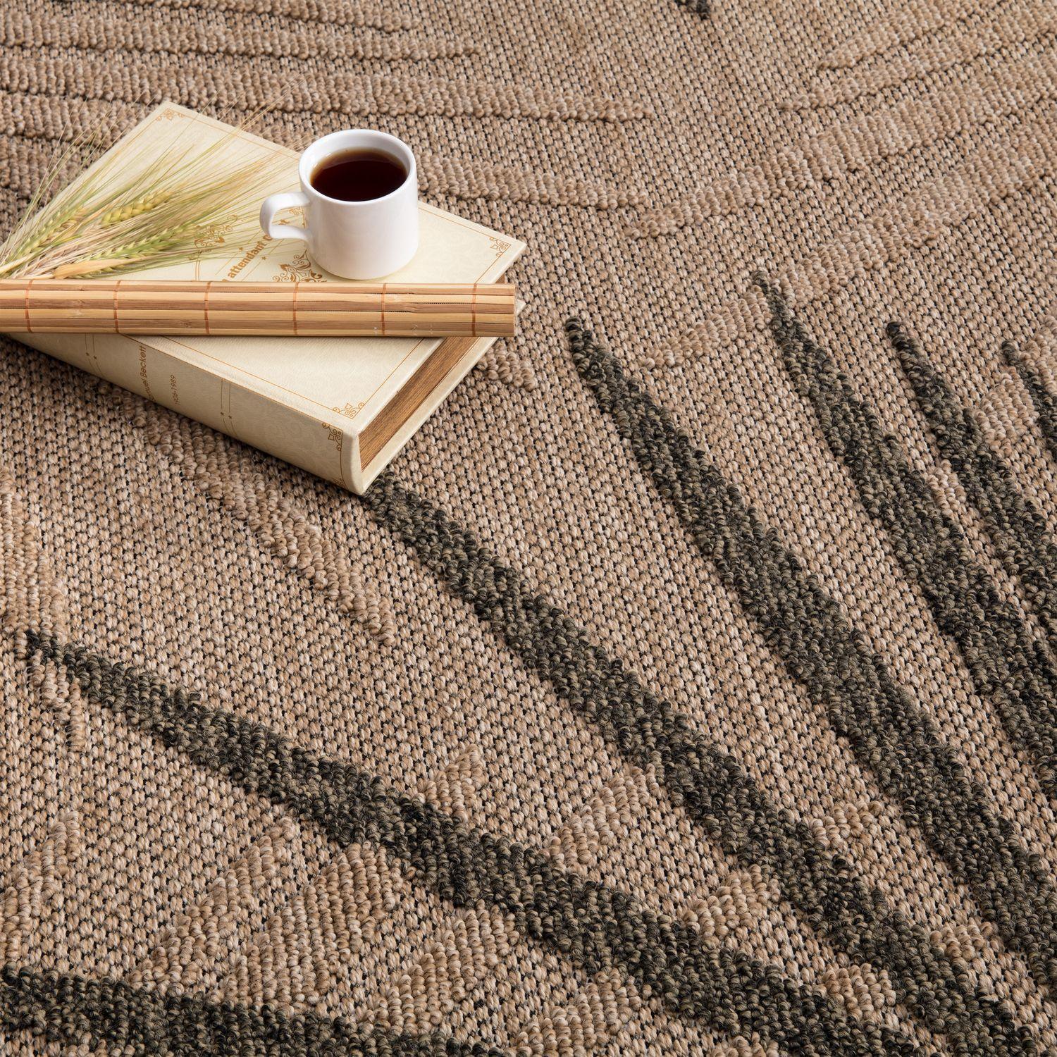 In- & Outdoor Rug Cologne with Modern Leaf Design in Beige RugYourHome