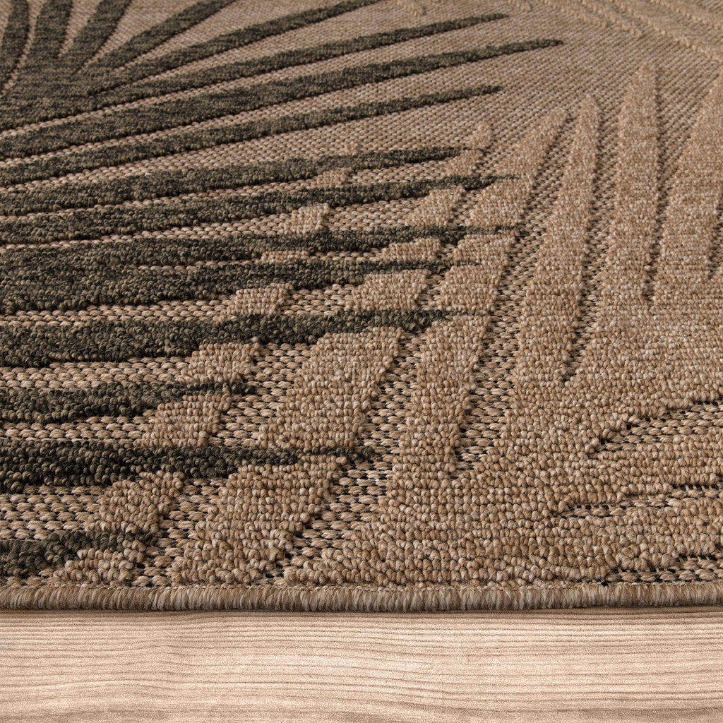 In- & Outdoor Rug Cologne with Modern Leaf Design in Beige RugYourHome