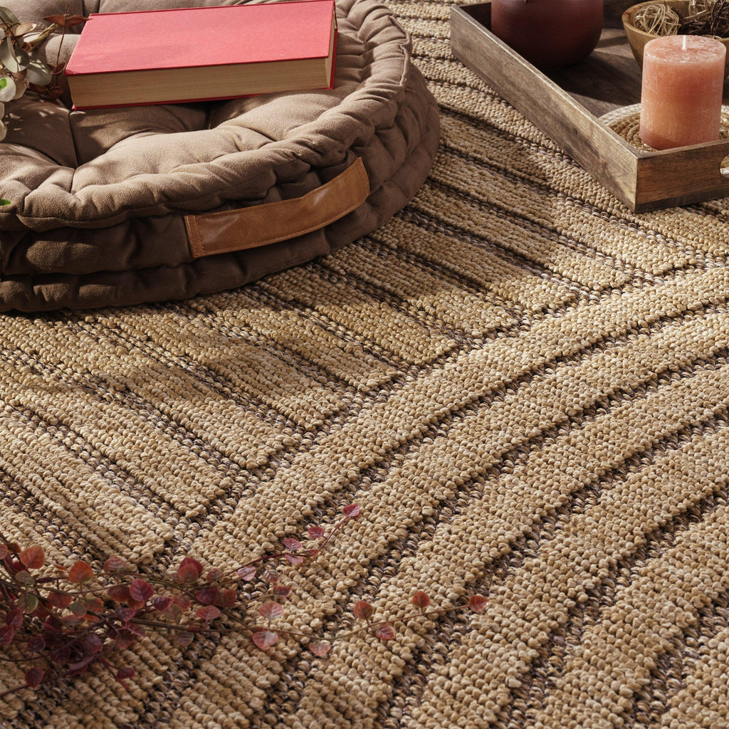 In- & Outdoor Rug Cologne with Modern Lines & Circles in Beige RugYourHome