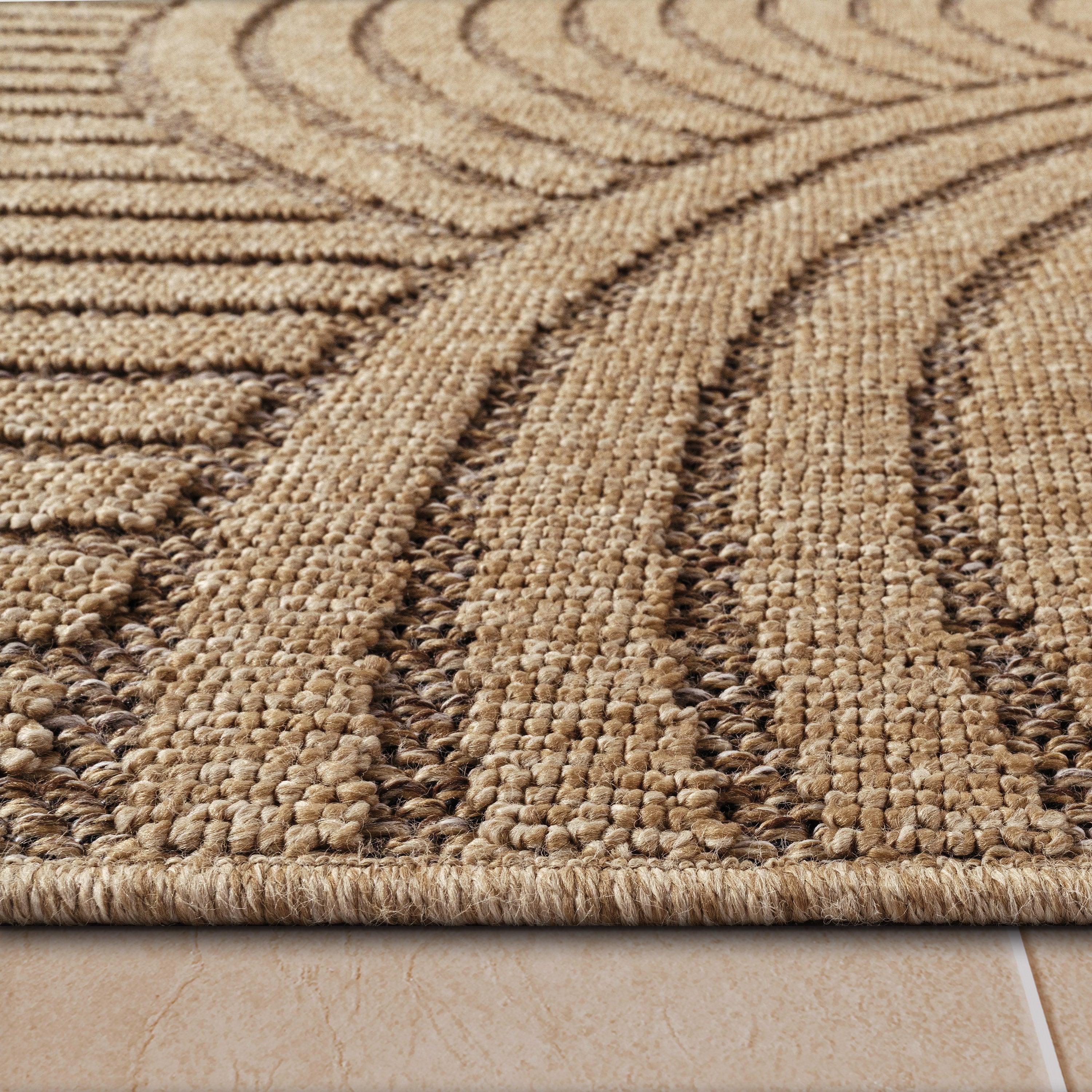In- & Outdoor Rug Cologne with Modern Lines & Circles in Beige RugYourHome