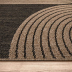 In- & Outdoor Rug Cologne with Modern Lines Design in Beige Black RugYourHome