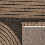 In- & Outdoor Rug Cologne with Modern Lines Design in Beige Black RugYourHome