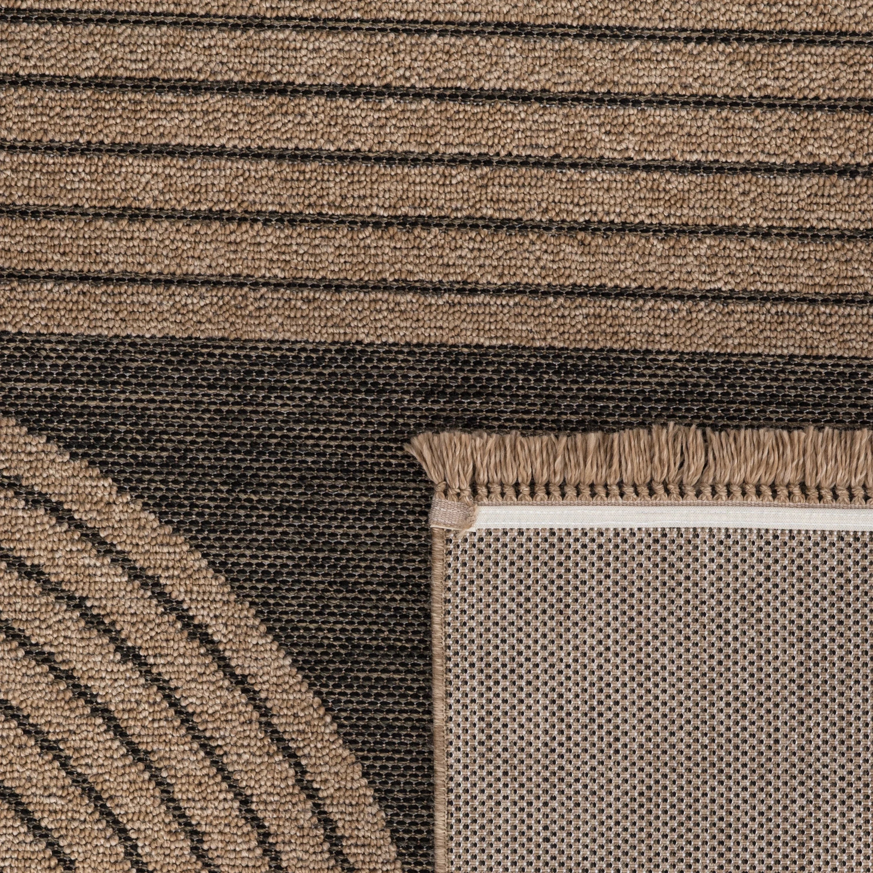In- & Outdoor Rug Cologne with Modern Lines Design in Beige Black RugYourHome