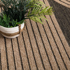 In- & Outdoor Rug Cologne with Modern Lines Design in Beige Black RugYourHome
