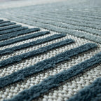 In- & Outdoor Rug Marrakesh Carved Design - Aqua Blue RugYourHome