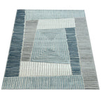 In- & Outdoor Rug Marrakesh Carved Design - Aqua Blue RugYourHome