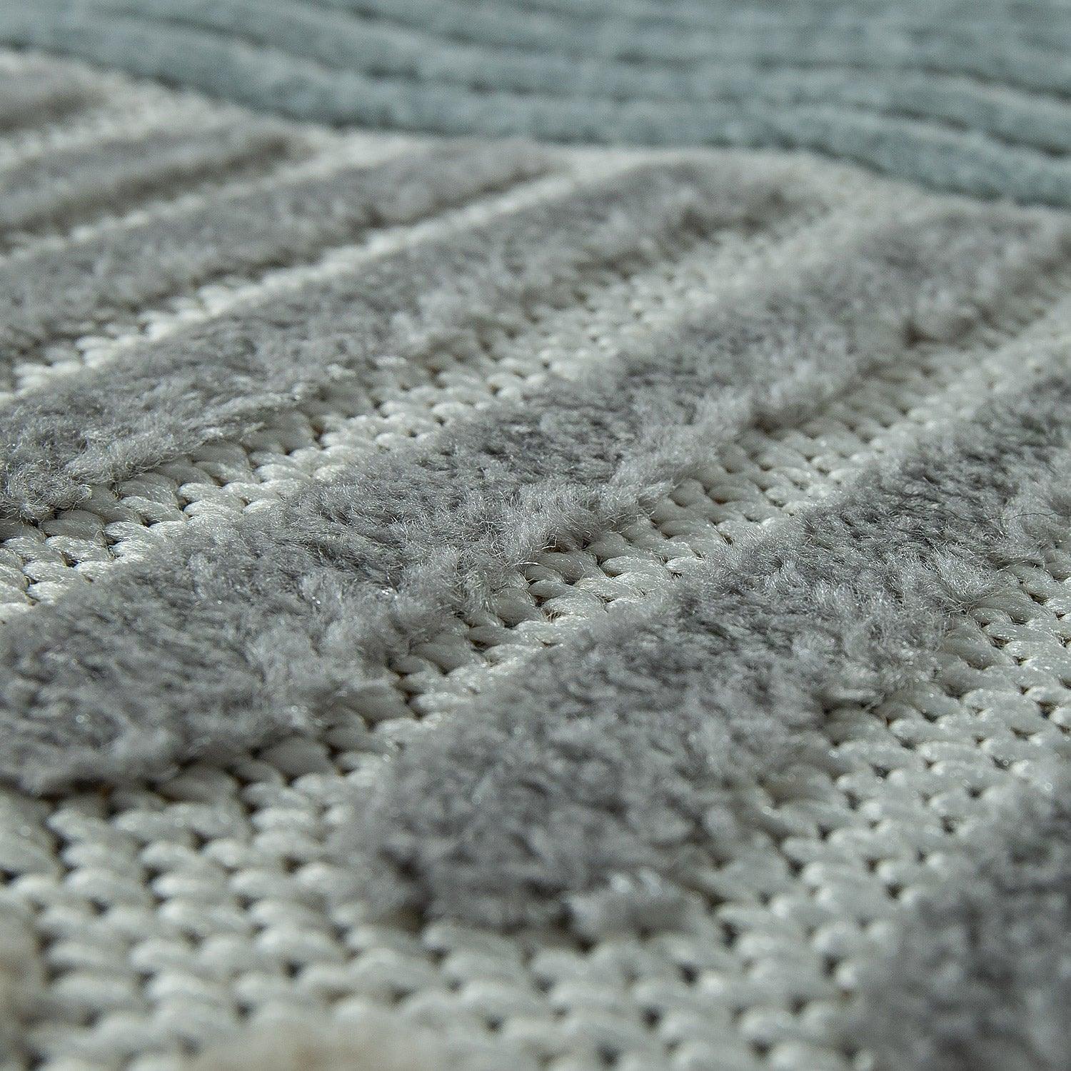 In- & Outdoor Rug Marrakesh Carved Design - Brown Blue RugYourHome