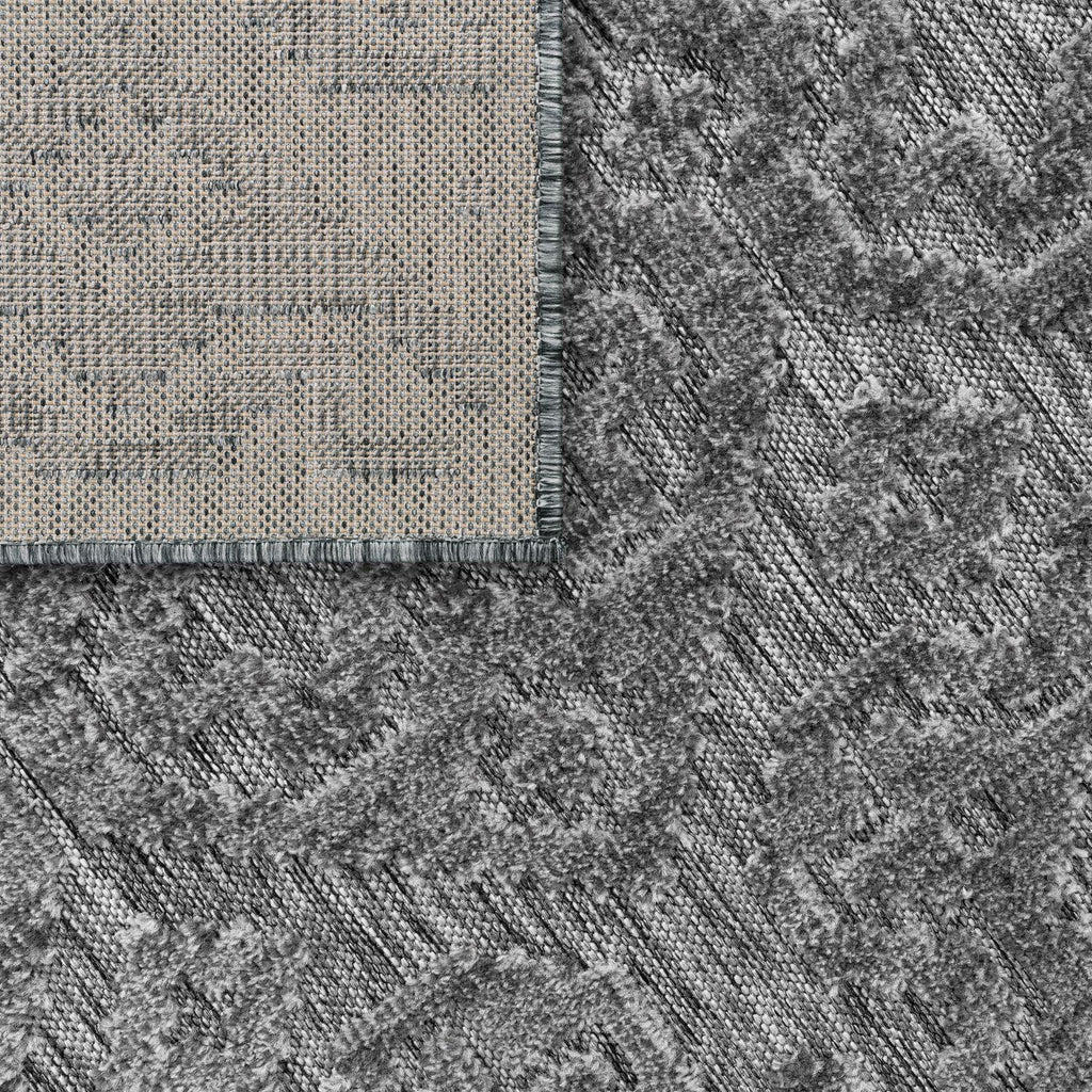 In- & Outdoor Rug Marrakesh High-Low Diamond Effect Pattern Anthracite RugYourHome
