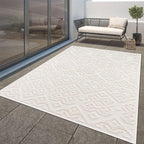 In- & Outdoor Rug Marrakesh High-Low Diamond Effect Pattern Cream RugYourHome