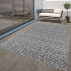 In- & Outdoor Rug Marrakesh High/Low Effect Trellis in Anthracite RugYourHome