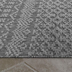 In- & Outdoor Rug Marrakesh High/Low Effect Trellis in Anthracite RugYourHome