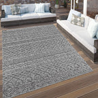 In- & Outdoor Rug Marrakesh High/Low Effect Trellis in Anthracite RugYourHome