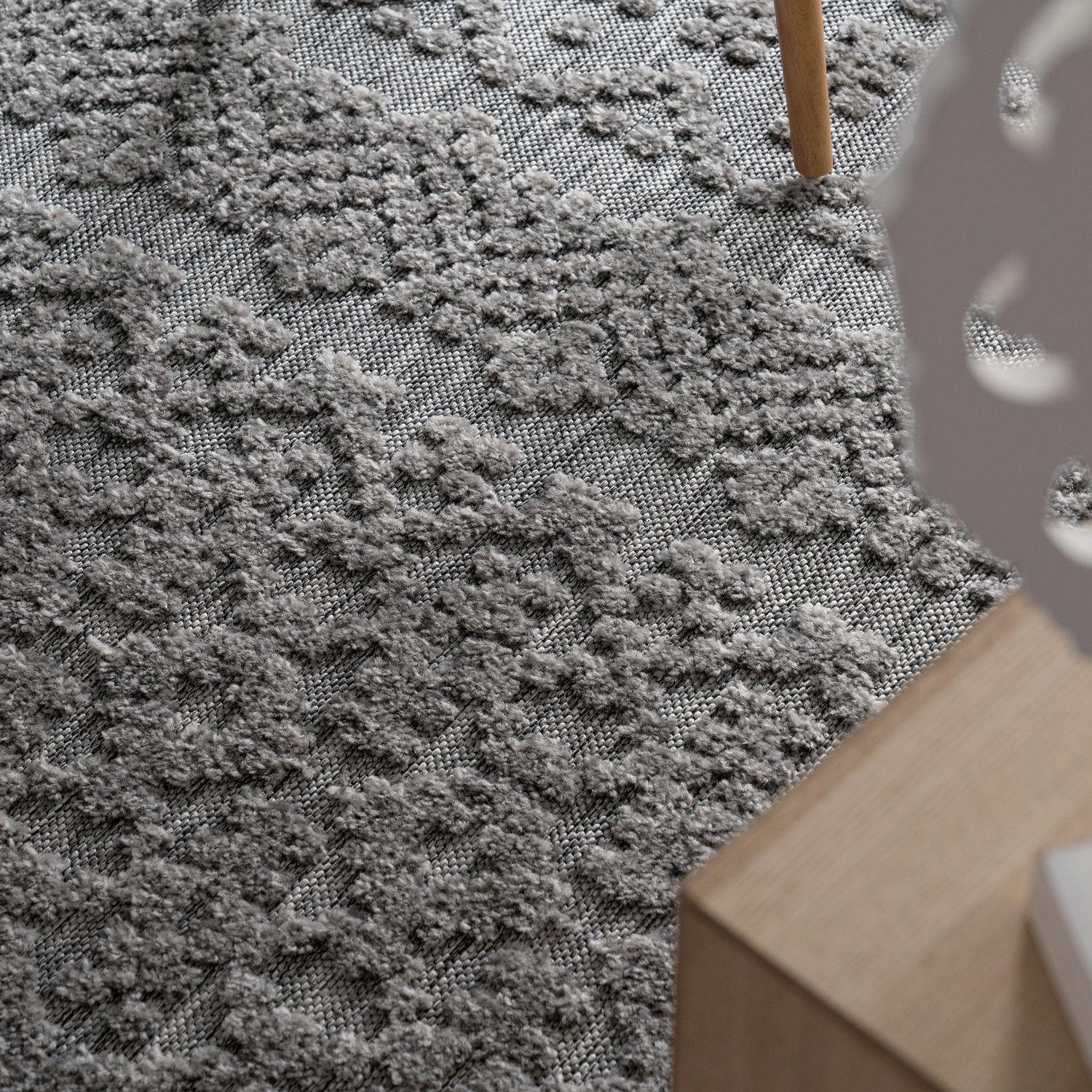 In- & Outdoor Rug Marrakesh High/Low Effect Trellis in Anthracite RugYourHome