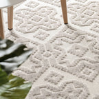 In- & Outdoor Rug Marrakesh High/Low Effect Trellis in Cream RugYourHome
