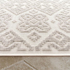 In- & Outdoor Rug Marrakesh High/Low Effect Trellis in Cream RugYourHome