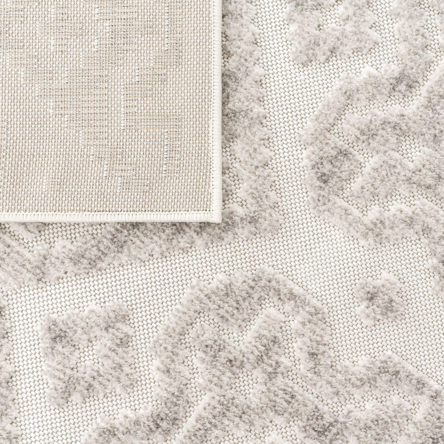In- & Outdoor Rug Marrakesh High/Low Effect Trellis in Cream RugYourHome