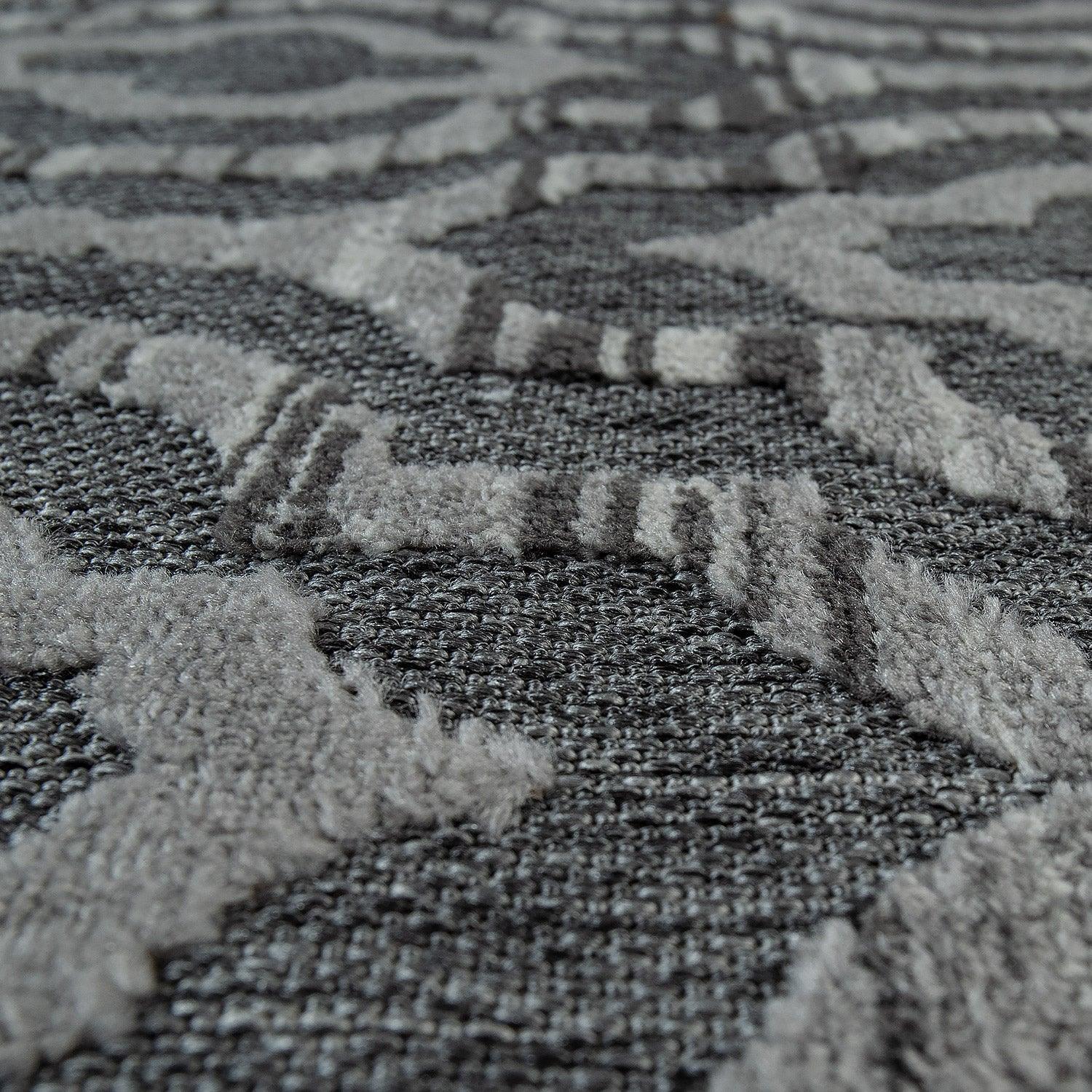 In- & Outdoor Rug Marrakesh Moroccan Ornaments - Dark Grey RugYourHome