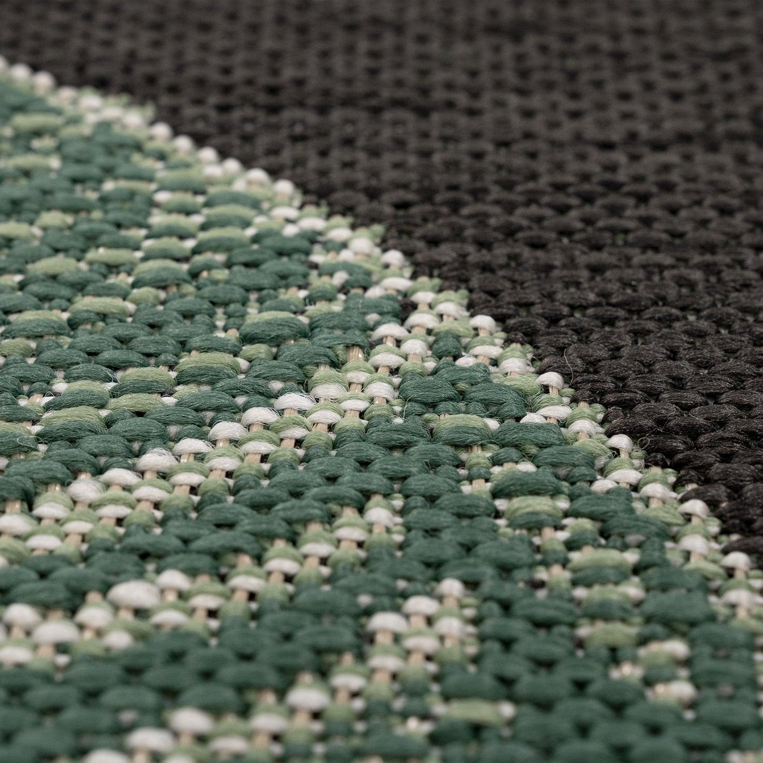 In- & Outdoor Rug Ostende Jungle Leaves - Black Green RugYourHome