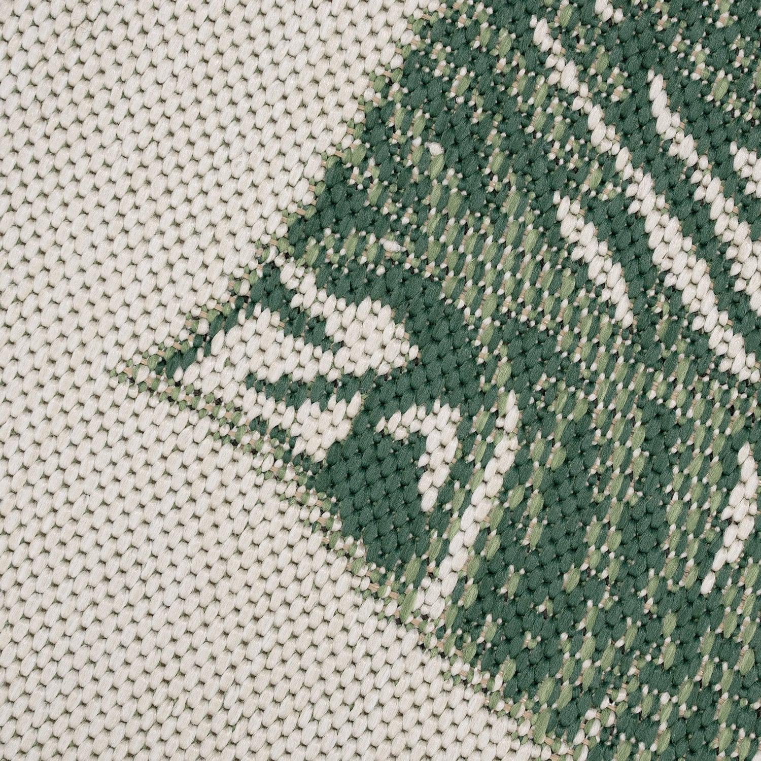 In- & Outdoor Rug Ostende Jungle Leaves - Cream Green, side view - House Of Avana