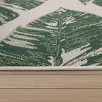 In- & Outdoor Rug Ostende Jungle Leaves - Cream Green, lifestyle image - House Of Avana