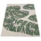 In- & Outdoor Rug Ostende Jungle Leaves - Cream Green, angled view - House Of Avana