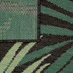 Outdoor Rug Ostende Tropical Palm Leaves - Black Green RugYourHome
