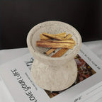 , Natural Travertine Incense Burner, Round Handmade Sphere Incense Burner with Hexagon Wood Holder for... - House Of Avana [[SKU:HOA-FRG-001]]