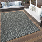 In- & Outdoor Rug Marrakesh Moroccan Ornaments - Dark Grey RugYourHome