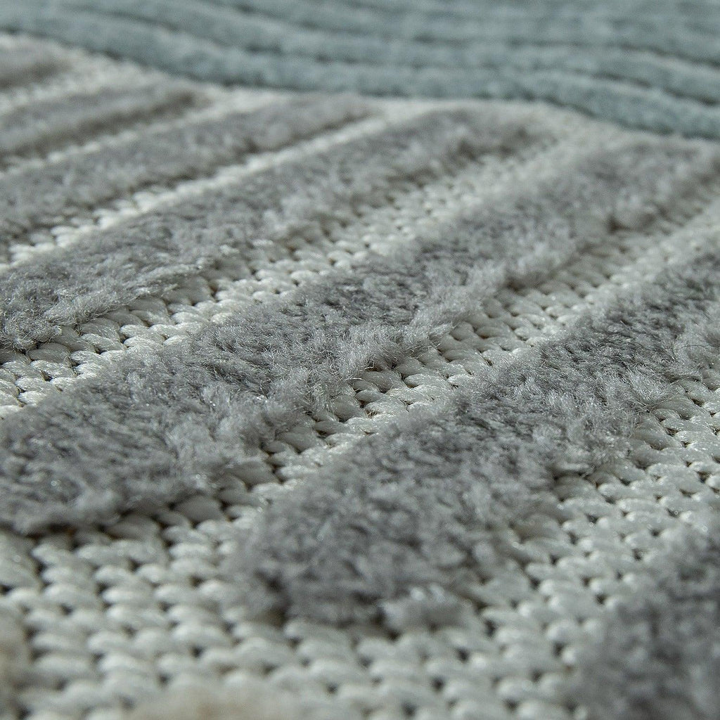 In- & Outdoor Rug Marrakesh Carved Design - Brown Blue RugYourHome