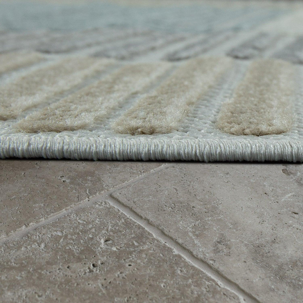 In- & Outdoor Rug Marrakesh Carved Design - Brown Blue RugYourHome