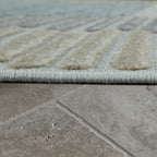 In- & Outdoor Rug Marrakesh Carved Design - Brown Blue RugYourHome