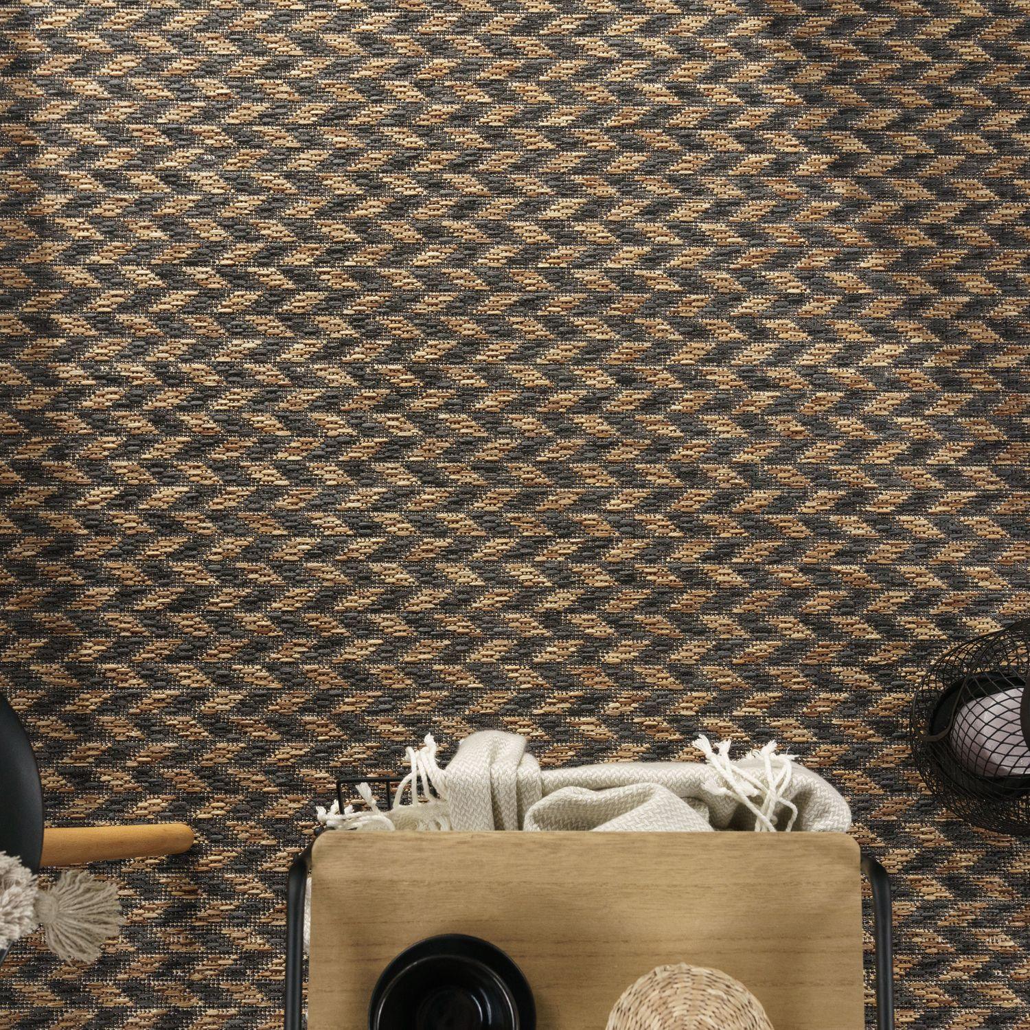 Indoor & Outdoor Rug Captera Herringbone Design in Brown RugYourHome